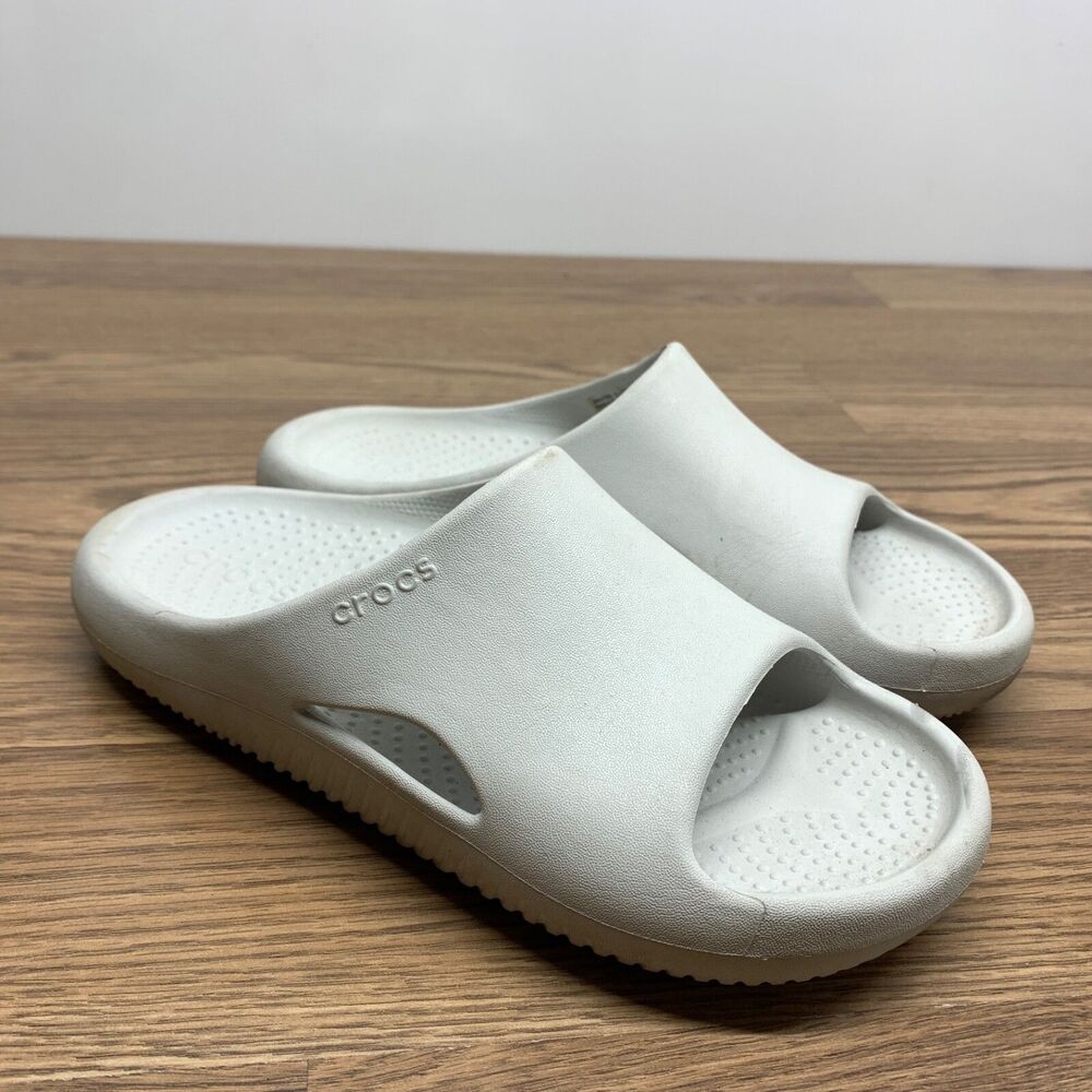 Crocs Mellow Recovery Slide Sandals‎ Bone Men's Size 5 Womens Size 7